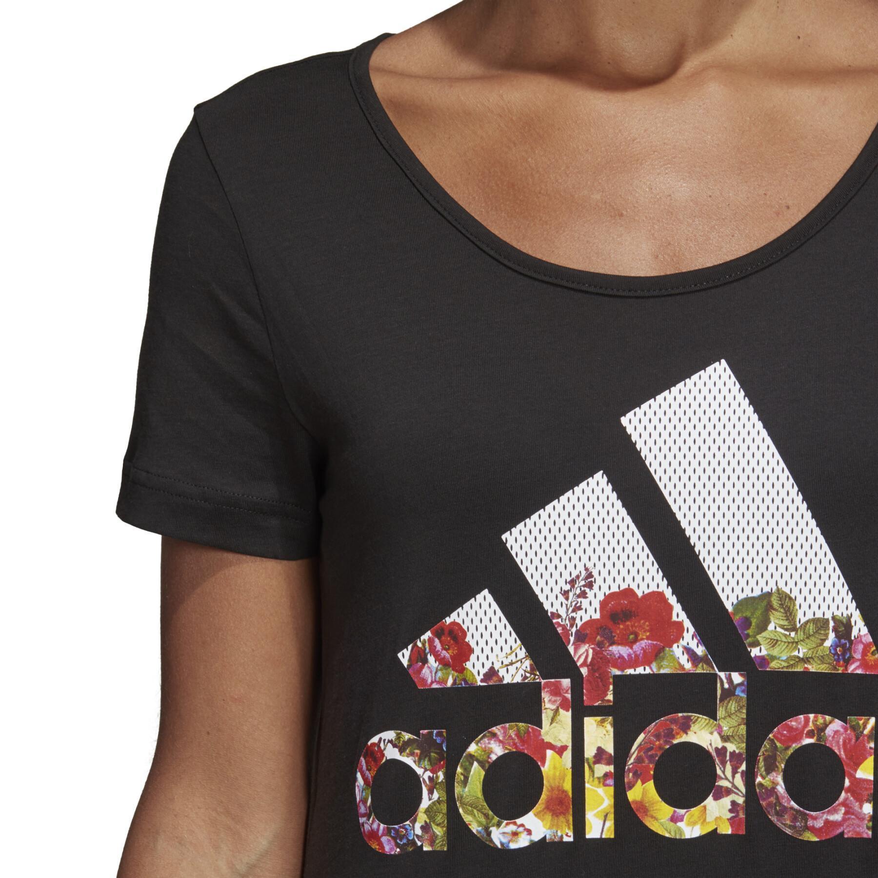 T-shirt för kvinnor adidas Badge of Sport Flower