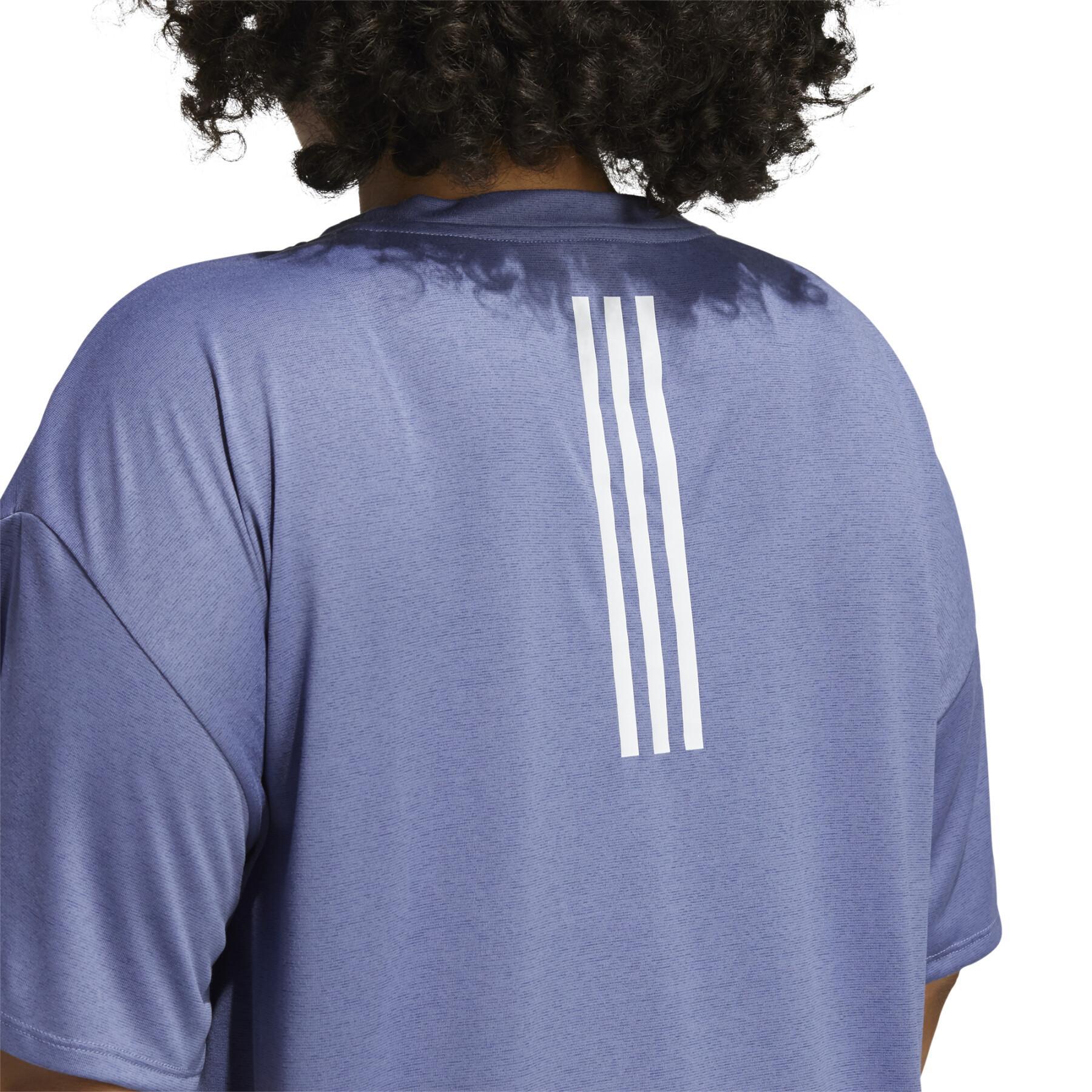 T-shirt för kvinnor adidas Training 3-Stripes Aeroready (Grandes tailles)