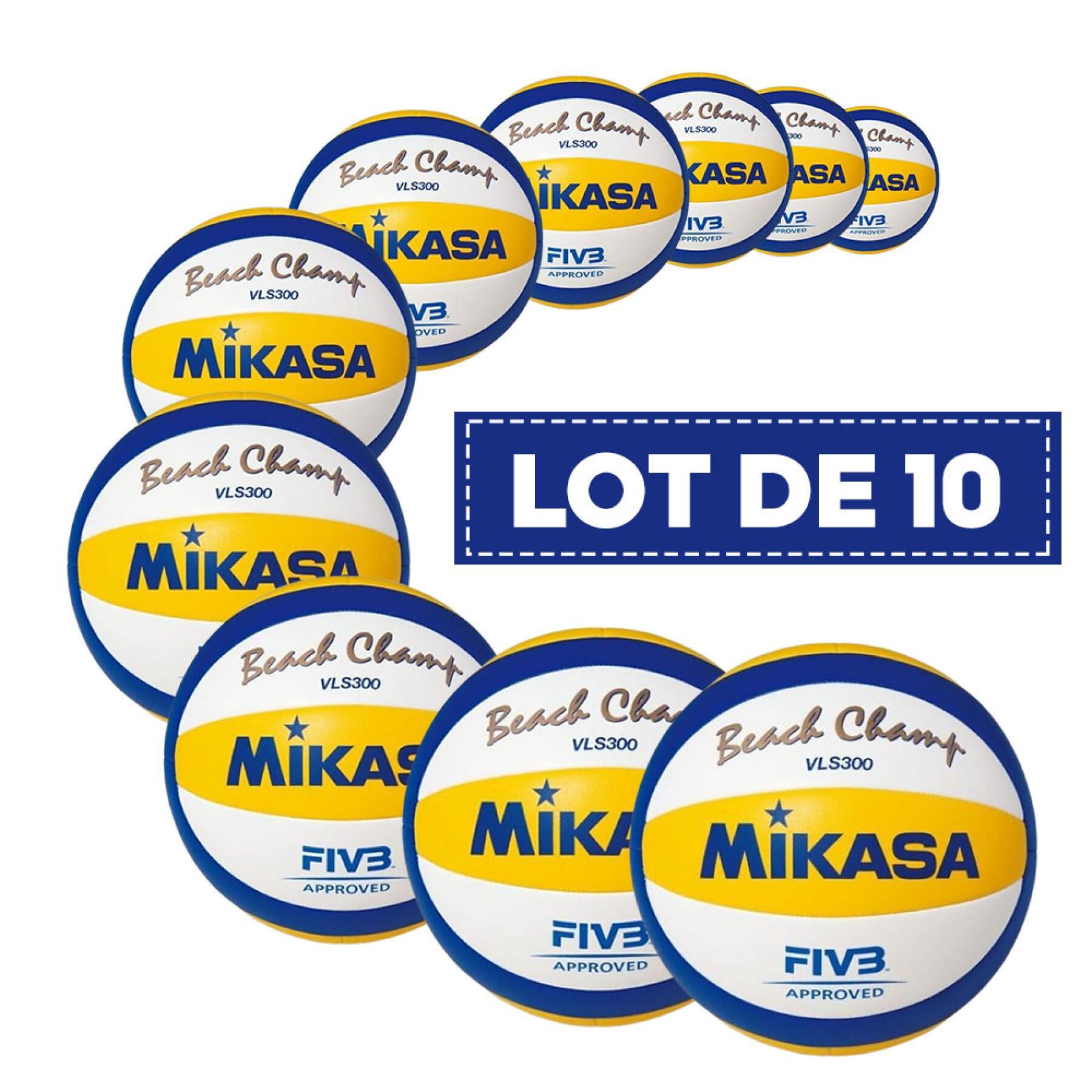 Förpackning med 10 beachvolleybollar Mikasa VLS300 [Taille 5]
