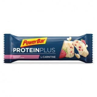 Förpackning med 30 bars PowerBar ProteinPlus L-Carnitin - Raspberry-Yoghurt